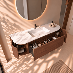 Serenia Metis - Integrated single sink basin unit & Cabinet With 2 Doors & 1 Drawer vanity unit - ROVALUX