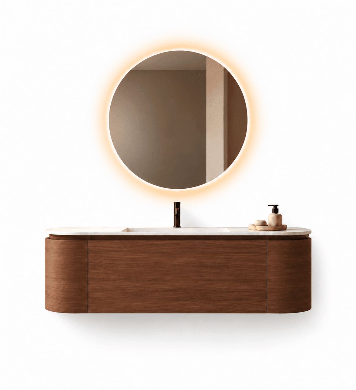 Serenia Metis - Integrated single sink basin unit & Cabinet With 2 Doors & 1 Drawer vanity unit - ROVALUX