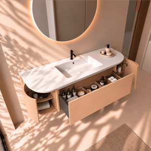 Serenia Metis - Integrated single sink basin unit & Cabinet With 2 Doors & 1 Drawer vanity unit - ROVALUX
