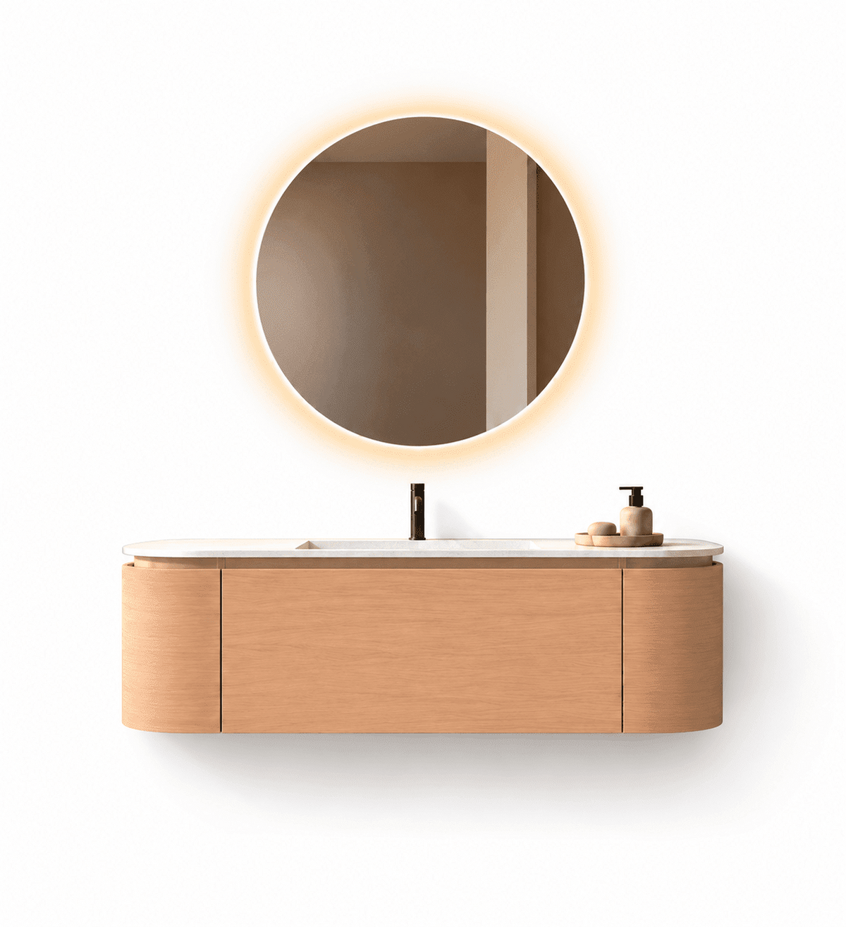 Serenia Metis - Integrated single sink basin unit & Cabinet With 2 Doors & 1 Drawer vanity unit - ROVALUX