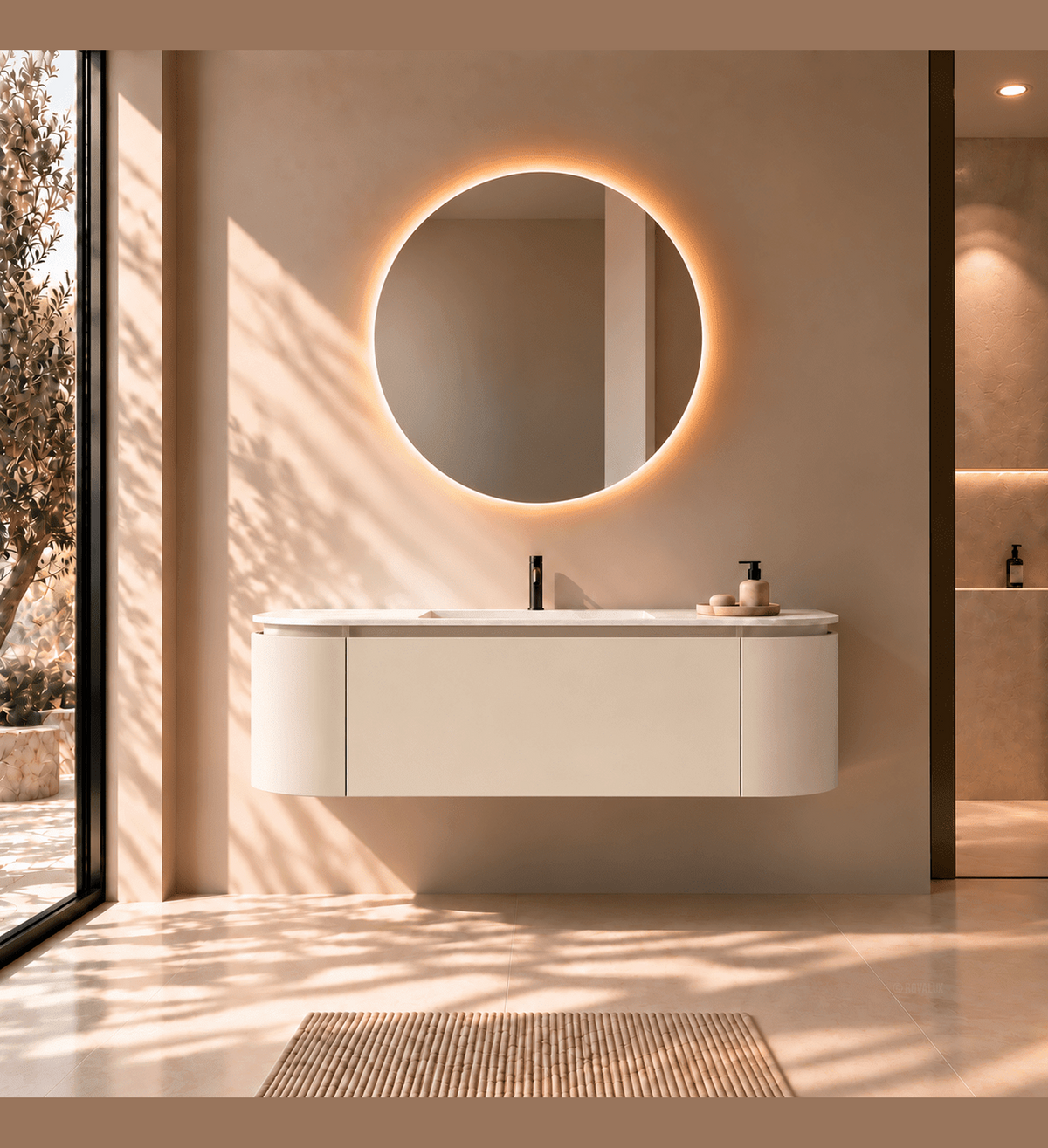 Serenia Metis - Integrated single sink basin unit & Cabinet With 2 Doors & 1 Drawer vanity unit - ROVALUX
