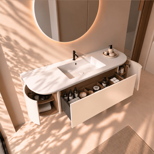 Serenia Metis - Integrated single sink basin unit & Cabinet With 2 Doors & 1 Drawer vanity unit - ROVALUX