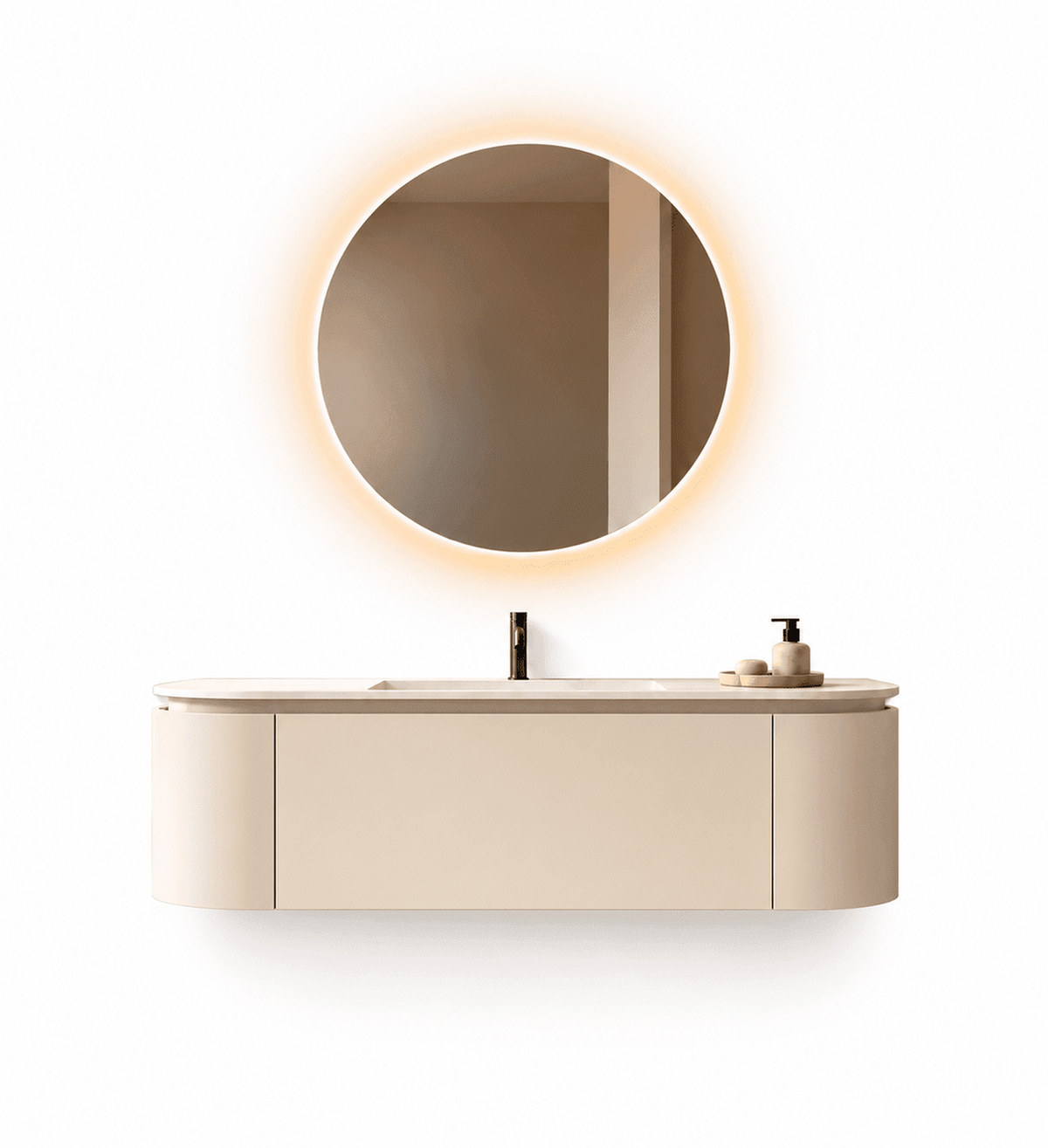Serenia Metis - Integrated single sink basin unit & Cabinet With 2 Doors & 1 Drawer vanity unit - ROVALUX