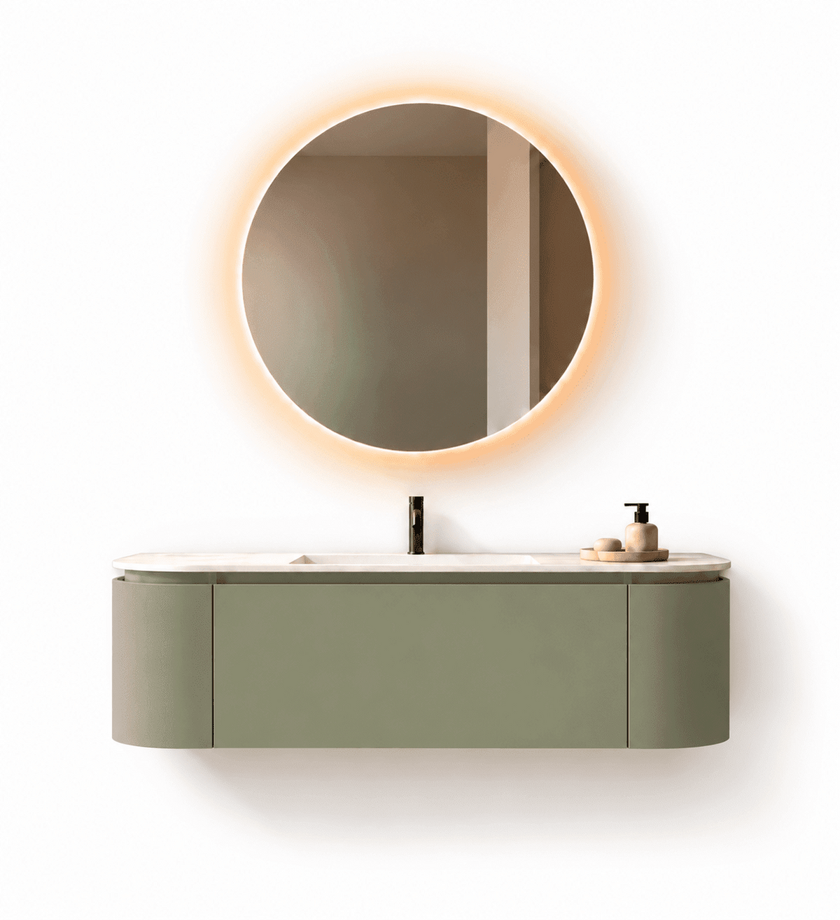 Serenia Metis - Integrated single sink basin unit & Cabinet With 2 Doors & 1 Drawer vanity unit - ROVALUX