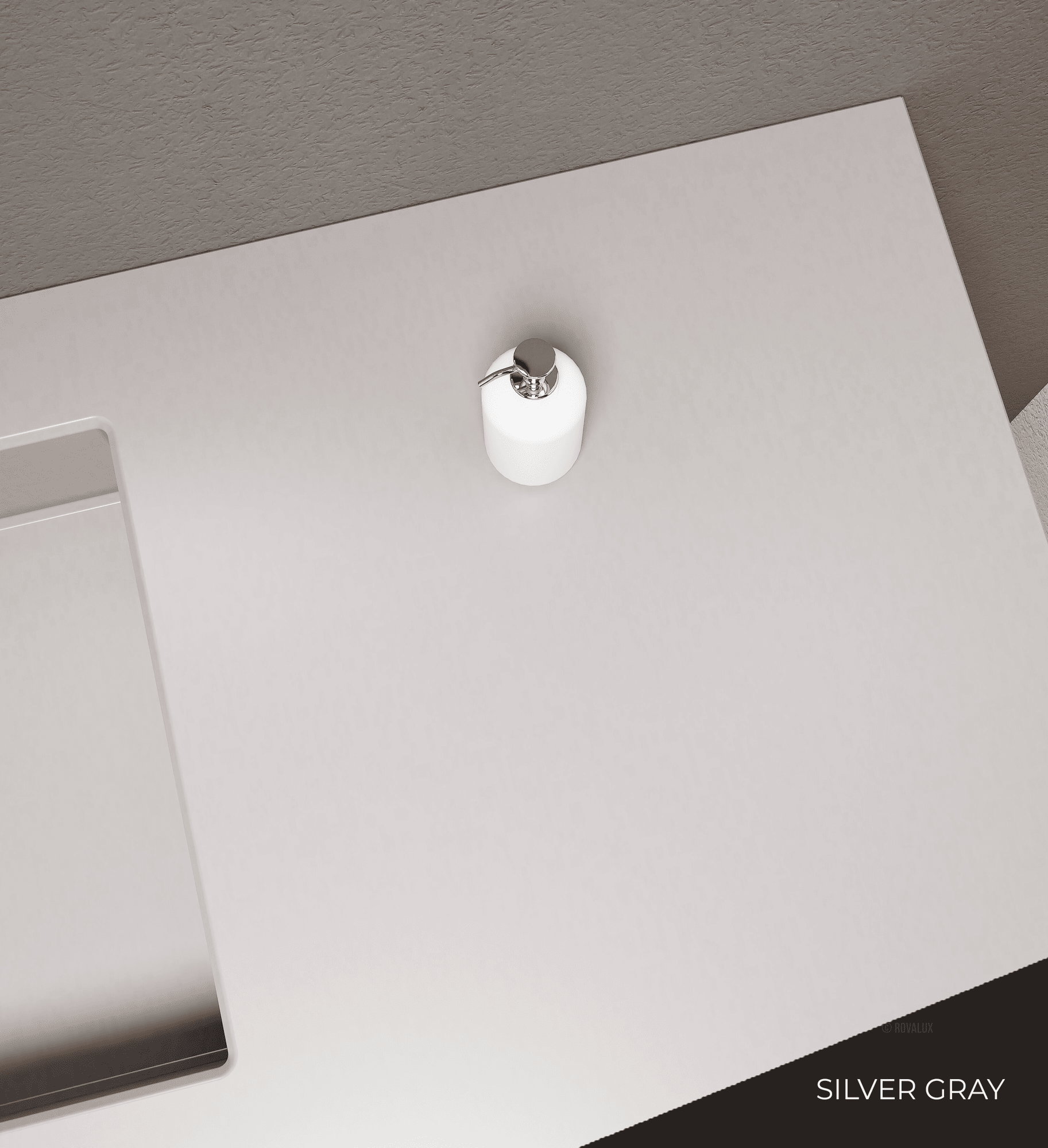 Aurora – Double Corian® Basin Unit with 2 Aligned Drawers and Feet-Standing Vanity - ROVALUX