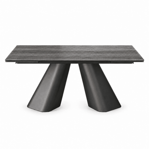 Kevin – Refined designer dining extendable table with sculptural contemporary design - ROVALUX
