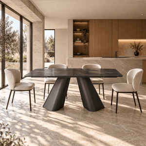 Kevin – Refined designer dining extendable table with sculptural contemporary design - ROVALUX
