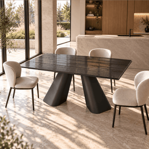 Kevin – Refined designer dining extendable table with sculptural contemporary design - ROVALUX