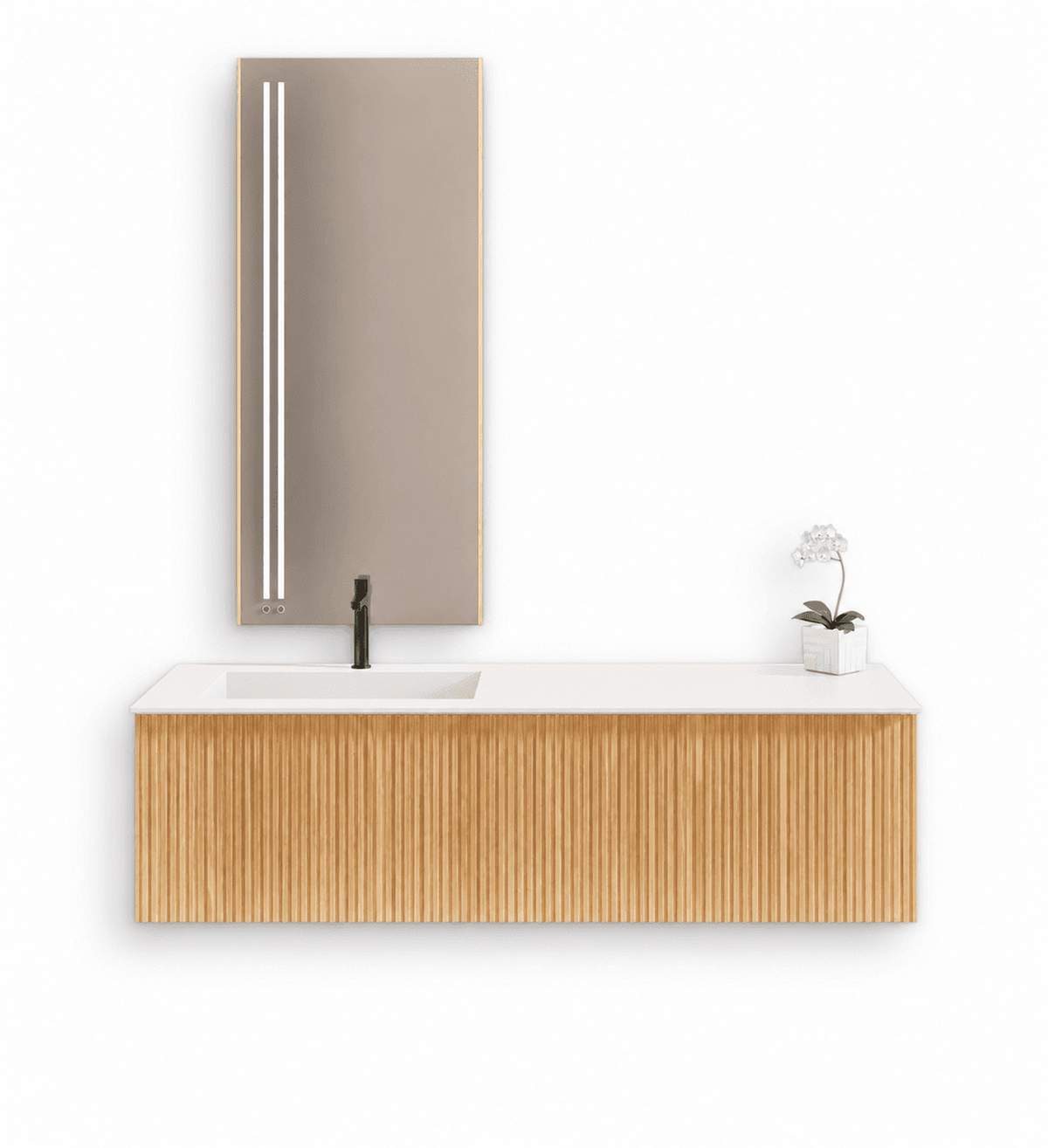 Fluvia – Corian® Basin Unit with 1 Large Drawer and an Inner Pull-Out Drower - ROVALUX