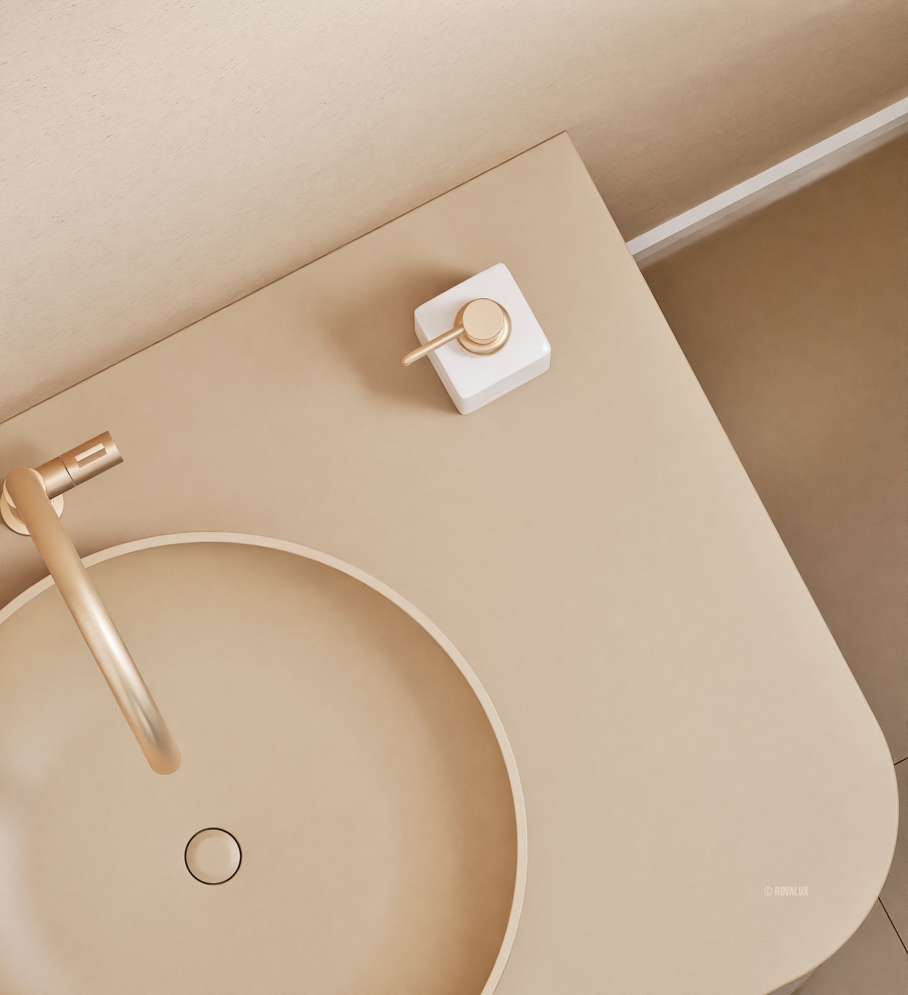 Serenia Rise Single Set - Corian® Sink & Countertop with 3 Drawers - ROVALUX
