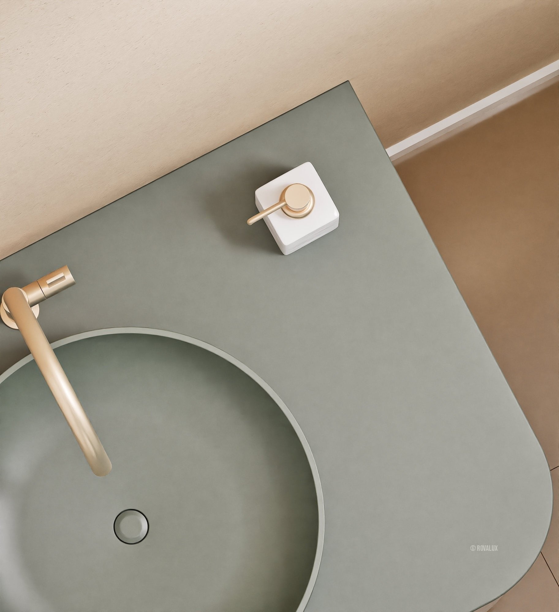 Serenia Rise Single Set - Corian® Sink & Countertop with 3 Drawers - ROVALUX