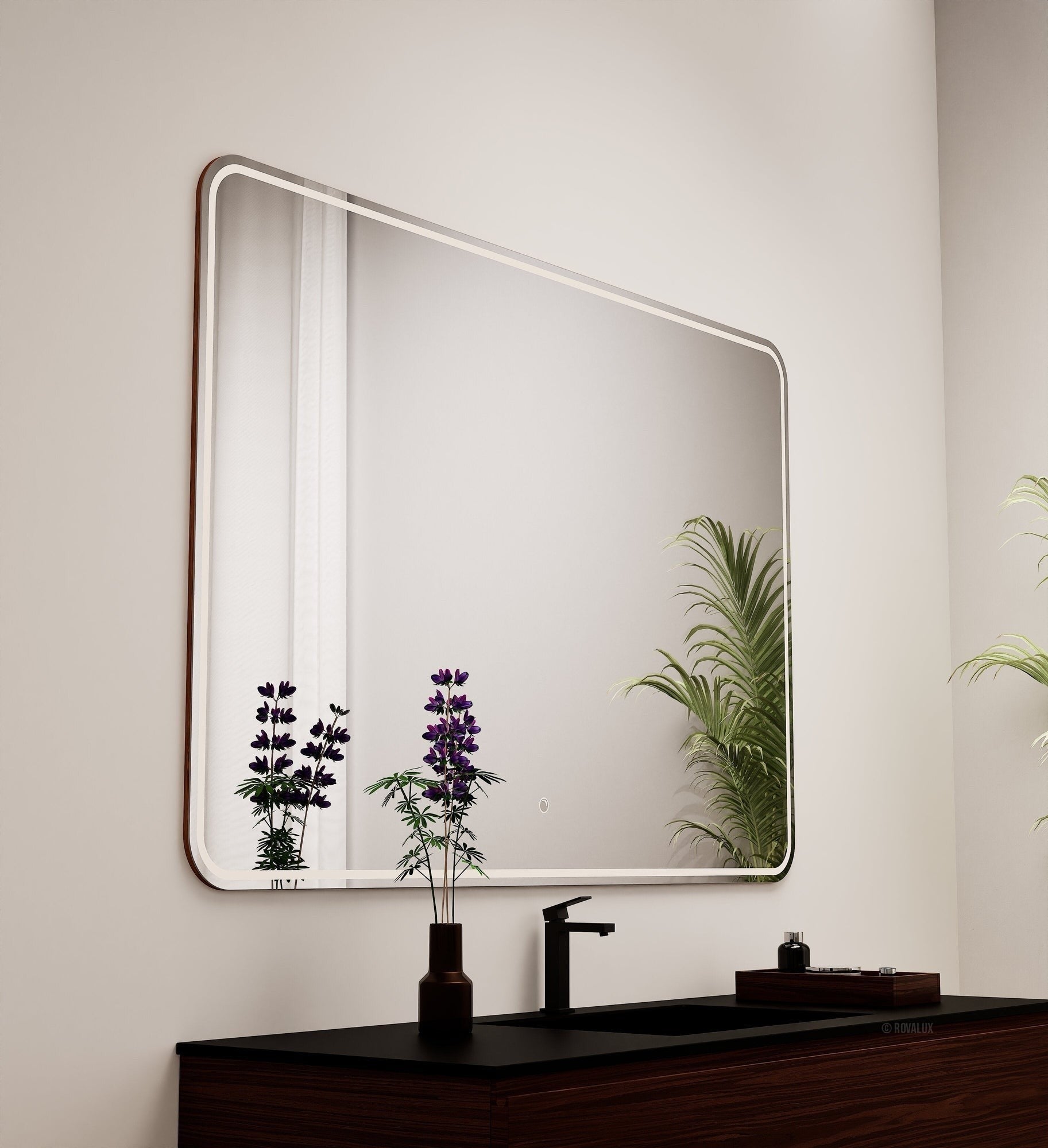 Aurora RECTO Mirror with Integrated LED Lighting - ROVALUX