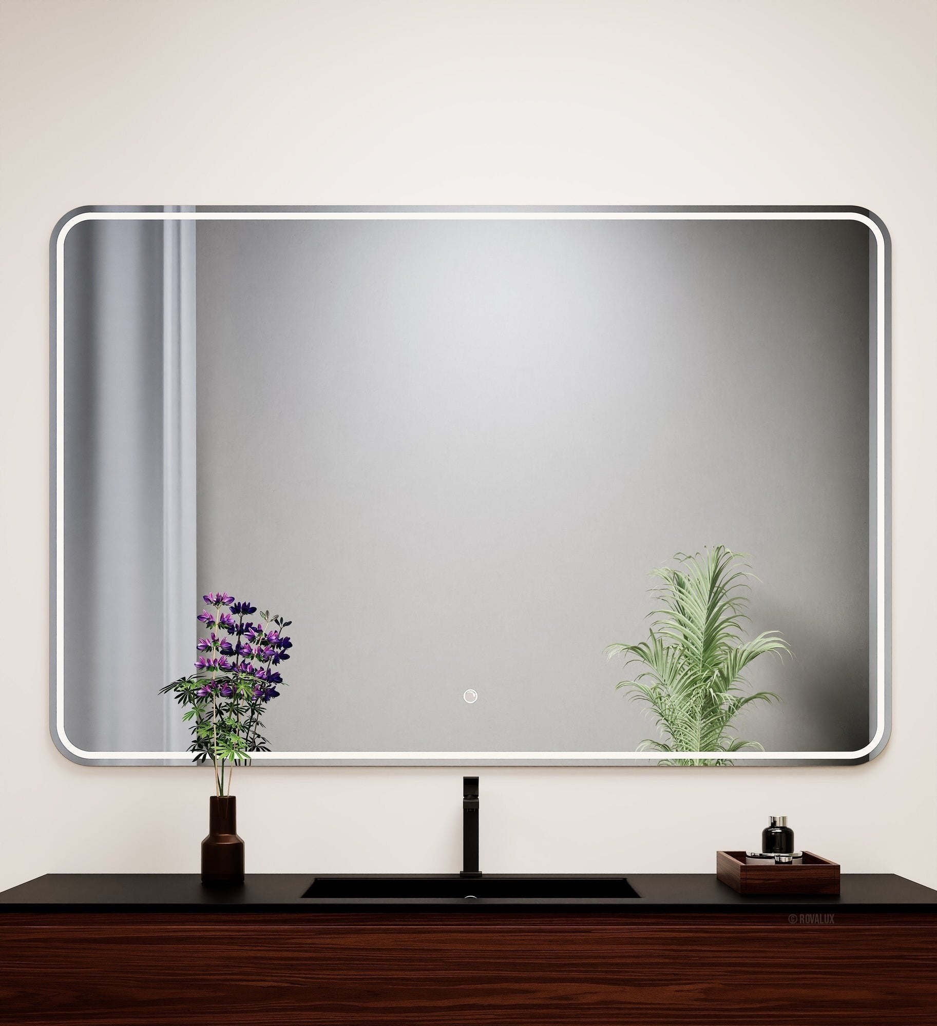 Aurora RECTO Mirror with Integrated LED Lighting - ROVALUX