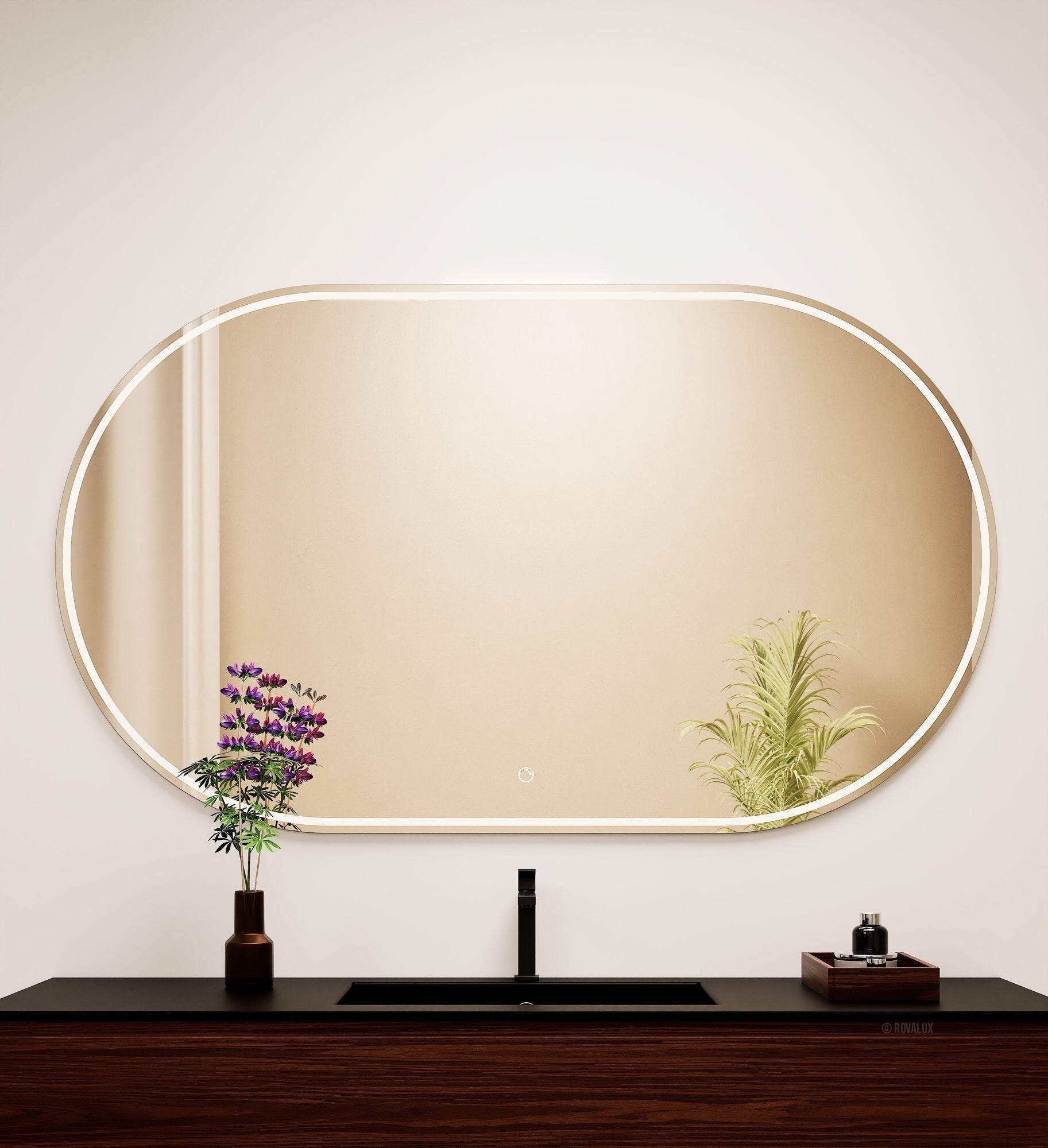 Aurora Ova Mirror with Integrated LED Lighting - ROVALUX