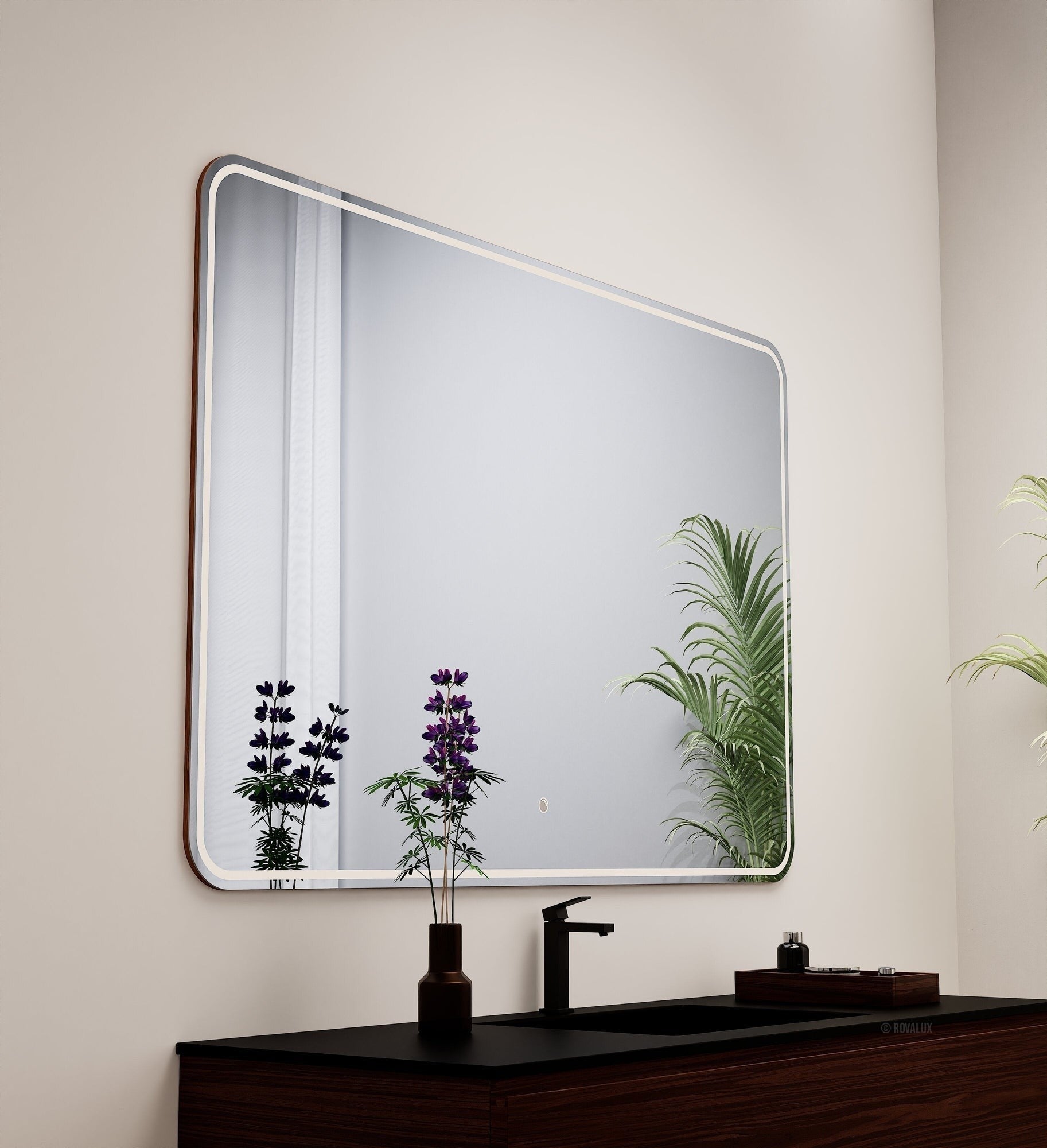 Aurora RECTO Mirror with Integrated LED Lighting - ROVALUX